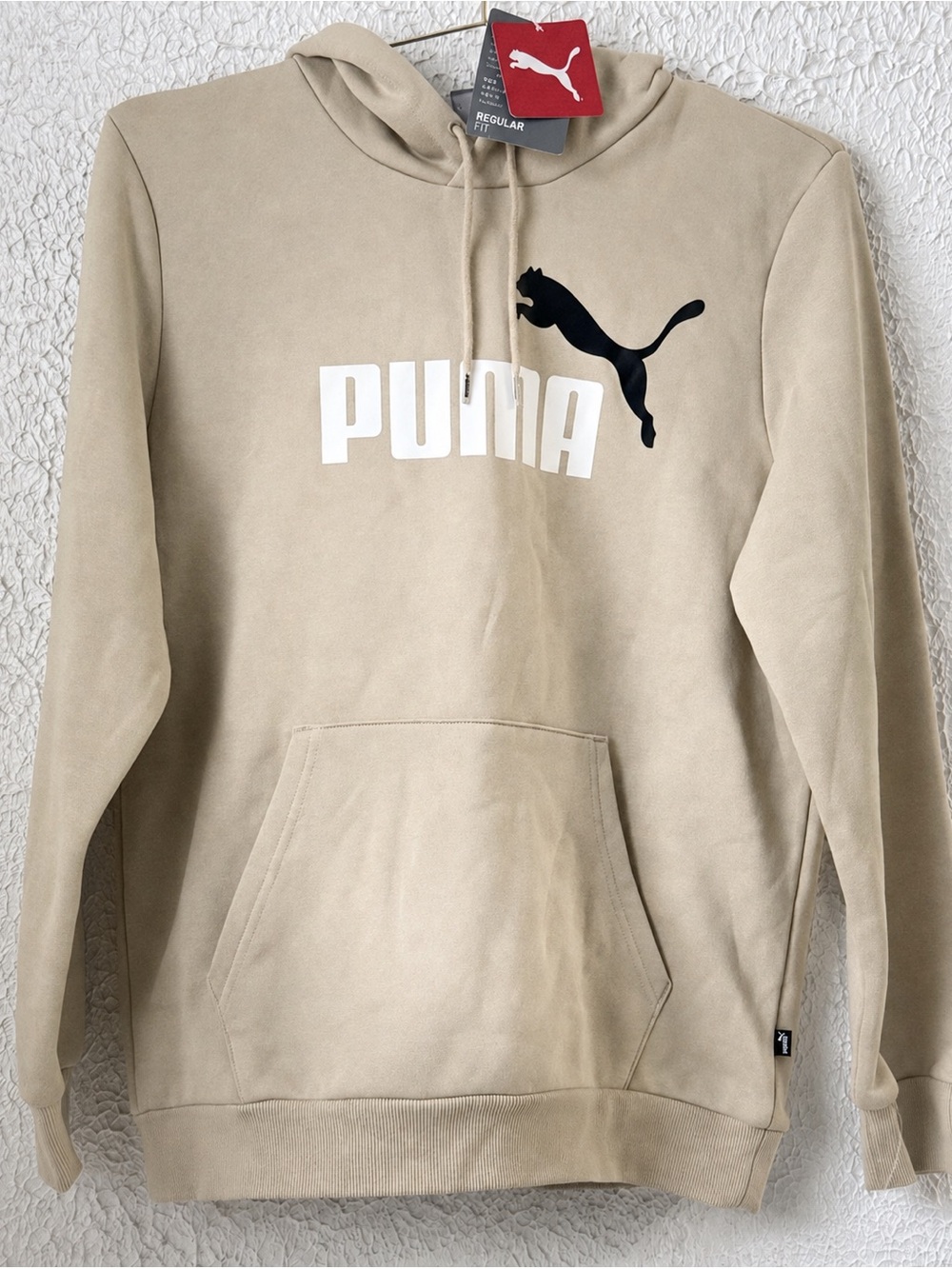 PUMA ESS+ Big Logo Hoodie – Putty (Beige) – NWT SZ Medium